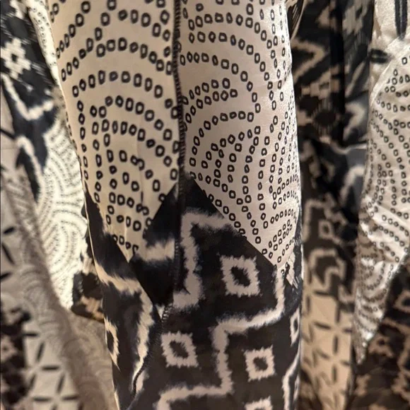 Johnny Was Black and Cream Geometric Maxi Dress - Picture 6 of 13